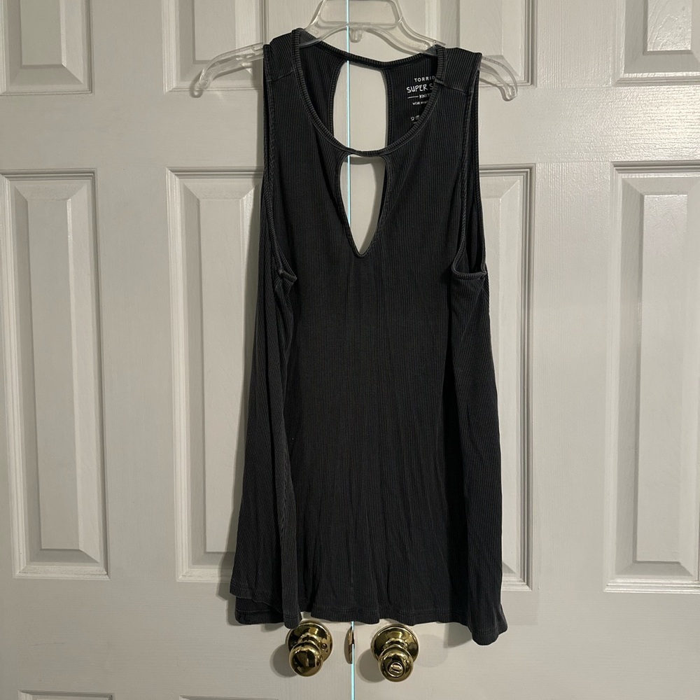 Grey Keyhole Tank top